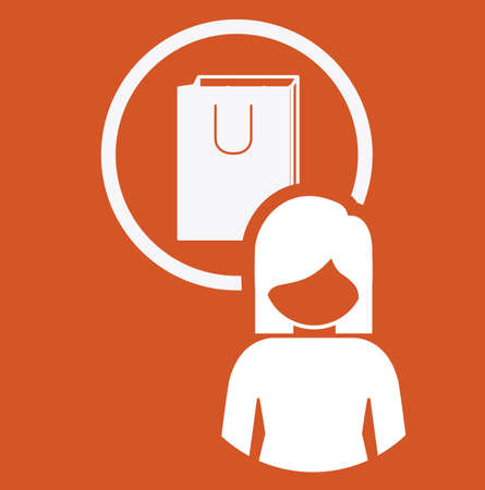Business design over orange background, vector illustrationのイラスト素材