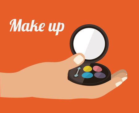 Make up design over orange background, vector illustrationのイラスト素材