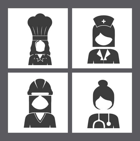 Occupations design over grey background, vector illustrationのイラスト素材