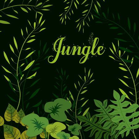 Jungle design over landscape background, vector illustrationのイラスト素材