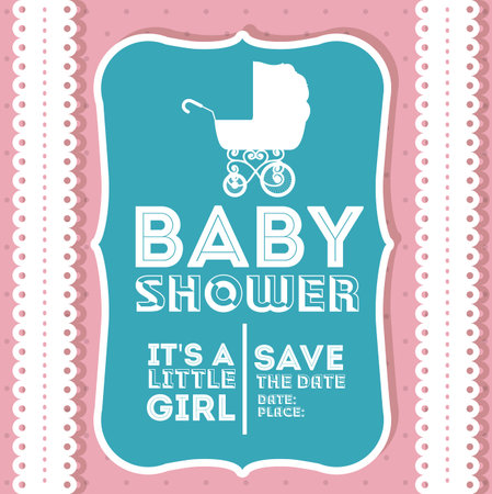 Baby shower design over white background, vector illustrationのイラスト素材