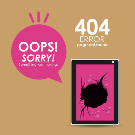 Error design over brown background, vector illustration