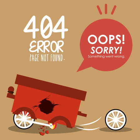 Error design over brown background, vector illustrationのイラスト素材