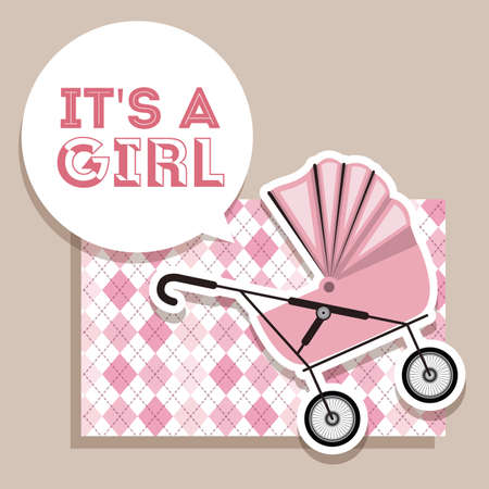 Baby shower design over pastel background, vector illustrationのイラスト素材