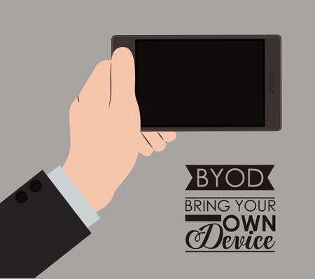 Byod design over grey background, vector illustrationのイラスト素材