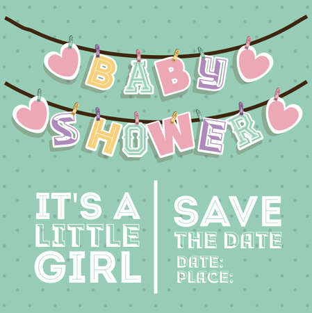 Baby Shower design over pointed background, vector illustrationのイラスト素材