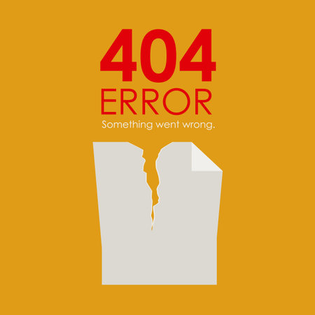 Error design over orange background, vector illustration