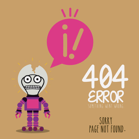 Error design over brown background, vector illustration