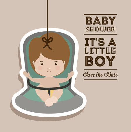 Baby shower design over pastel background, vector illustrationのイラスト素材