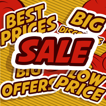 Big sale design over striped background, vector illustrationのイラスト素材