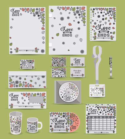 Corporate identity design over green background, vector illustrationのイラスト素材