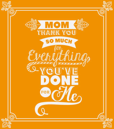 Mothers day design over orange background, vector illustrationのイラスト素材