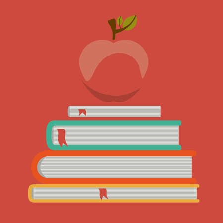 e-learning design over red background, vector illustrationのイラスト素材