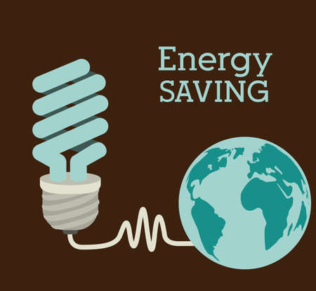 Energy Saving design over brown background, vector illustrationのイラスト素材