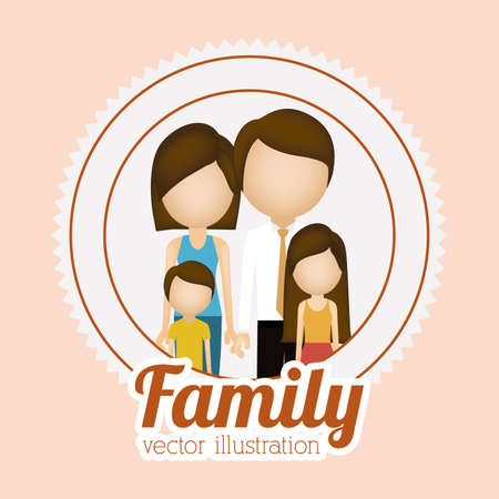 Family design over pastel background, vector illustrationのイラスト素材
