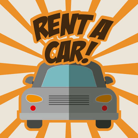 Rent a car design over striped background, vector illustrationのイラスト素材