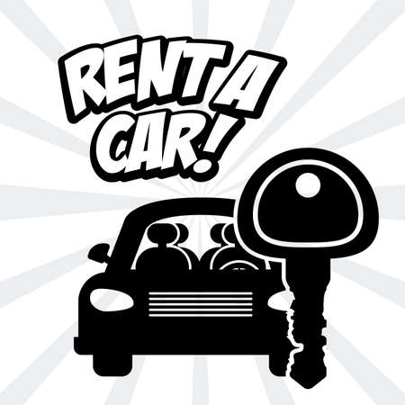 Rent a car design over white background, vector illustrationのイラスト素材