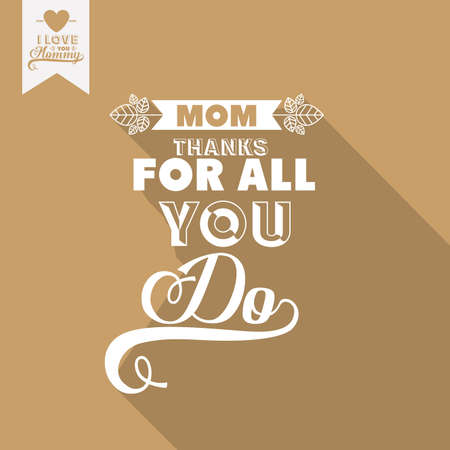 Mothers day design over brown background, vector illustrationのイラスト素材