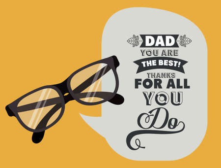 fathers day design over orange background, vector illustrationのイラスト素材