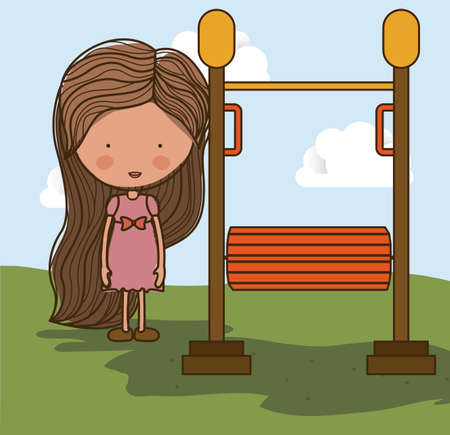 Playground design over landscape background, vector illustrationのイラスト素材
