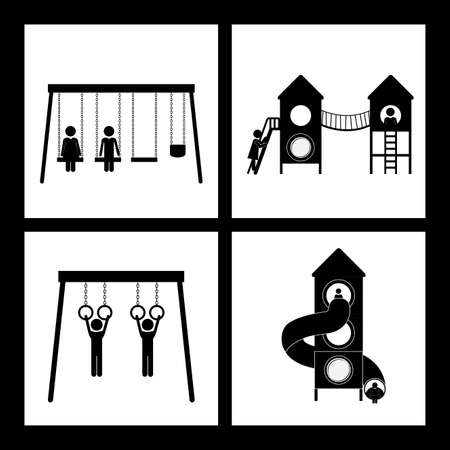 Playground design over black background, vector illustrationのイラスト素材