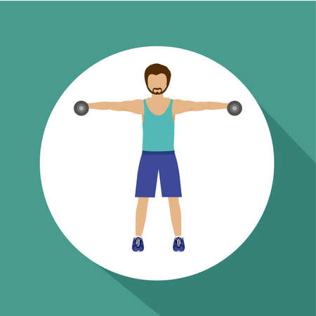 Fitness design over blue background, vector illustrationのイラスト素材