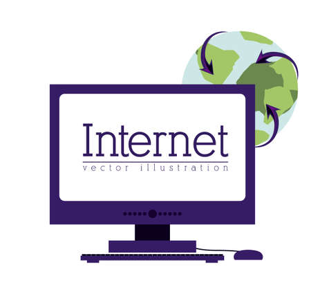Internet design over white background, vector illustrationのイラスト素材