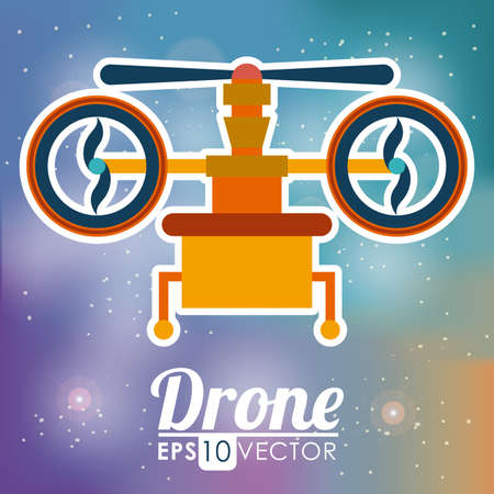 Drone design over sky background, vector illustrationのイラスト素材