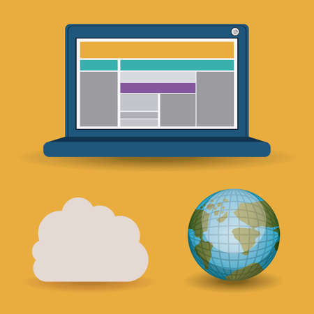 Security system design over yellow background, vector illustrationのイラスト素材