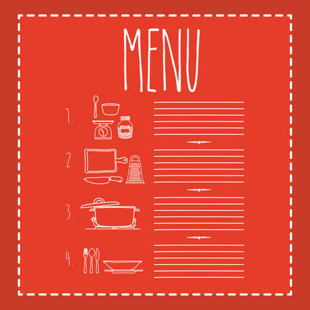 Cook icon design over red background, vector illustrationのイラスト素材