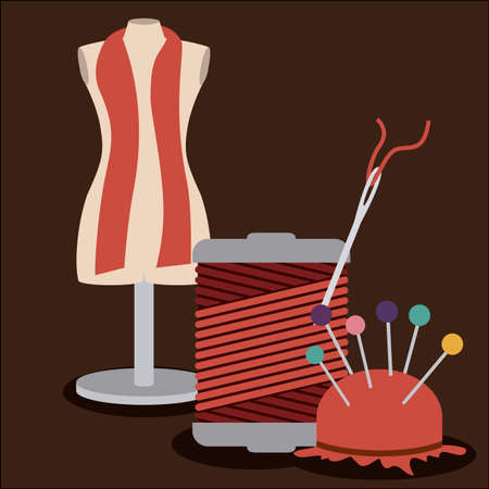 Tailor Shop design over brown background, vector illustrationのイラスト素材