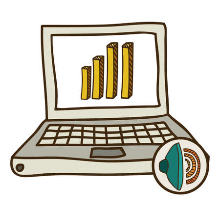 Technology and multimedia design over white background, vector illustrationのイラスト素材