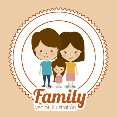 Family design over pastel background, vector illustrationのイラスト素材