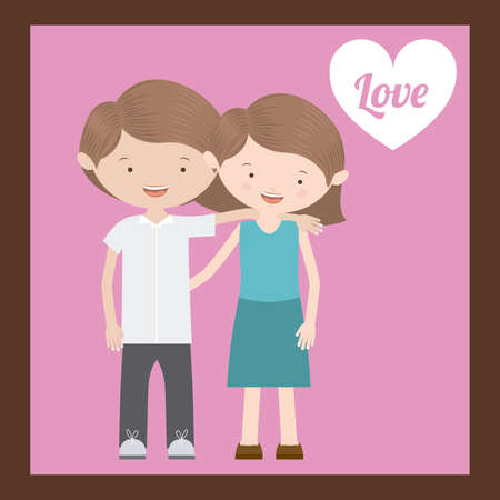 Family design over pink background, vector illustrationのイラスト素材
