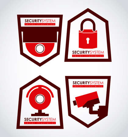 Security system design over white background, vector illustrationのイラスト素材