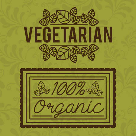Organic food design over green background, vector illustrationのイラスト素材