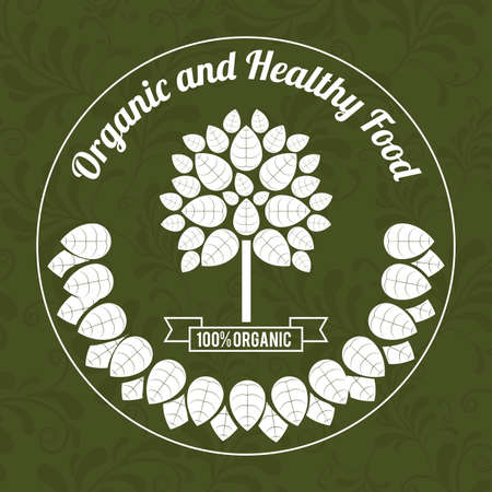 Organic food design over green background, vector illustrationのイラスト素材