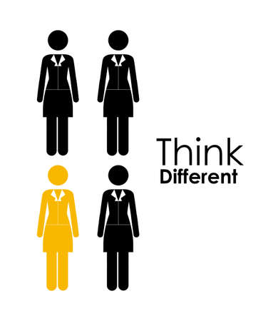 Think different design over white background, vector illustrationのイラスト素材
