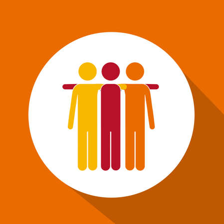 Think different design over orange background, vector illustrationのイラスト素材