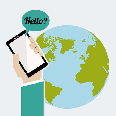 Communication design over white background, vector illustrationのイラスト素材