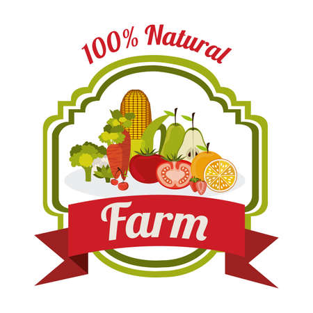 Organic Food design over white background, vector illustrationのイラスト素材