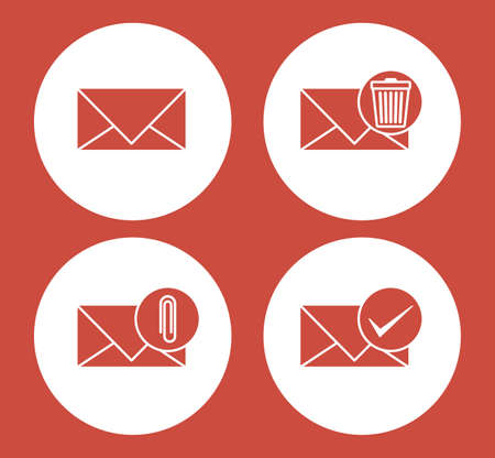 Communication design over red background, vector illustrationのイラスト素材