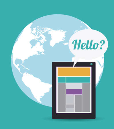 Gadget design over blue background, vector illustrationのイラスト素材