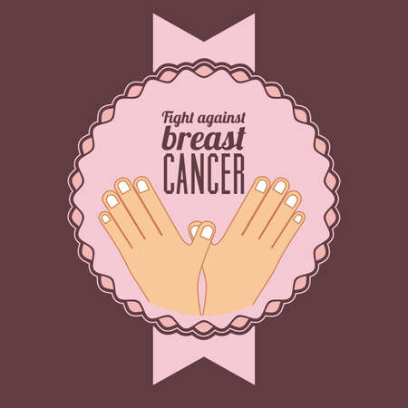 Breast cancer design over purple background, vector illustrationのイラスト素材