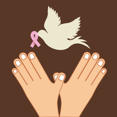 Breast cancer design over brown background, vector illustrationのイラスト素材