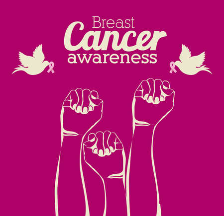 Breast cancer design over pink background, vector illustrationのイラスト素材