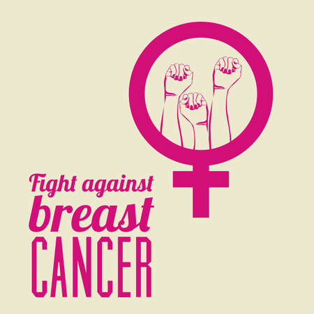 Breast cancer design over white background, vector illustrationのイラスト素材