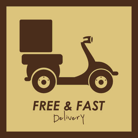 Delivery  design over brown background, vector illustrationのイラスト素材