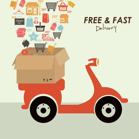 Delivery  design over white background, vector illustrationのイラスト素材