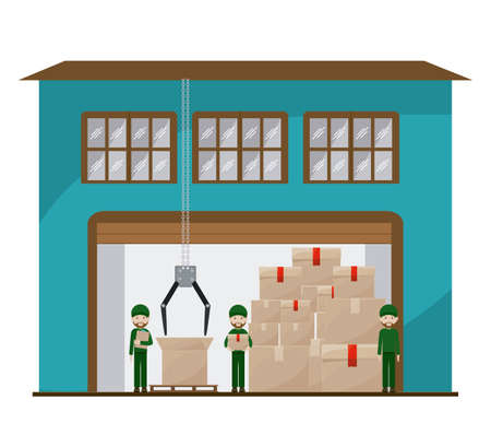 Logistics and delivery design over white background, vector illustrationのイラスト素材